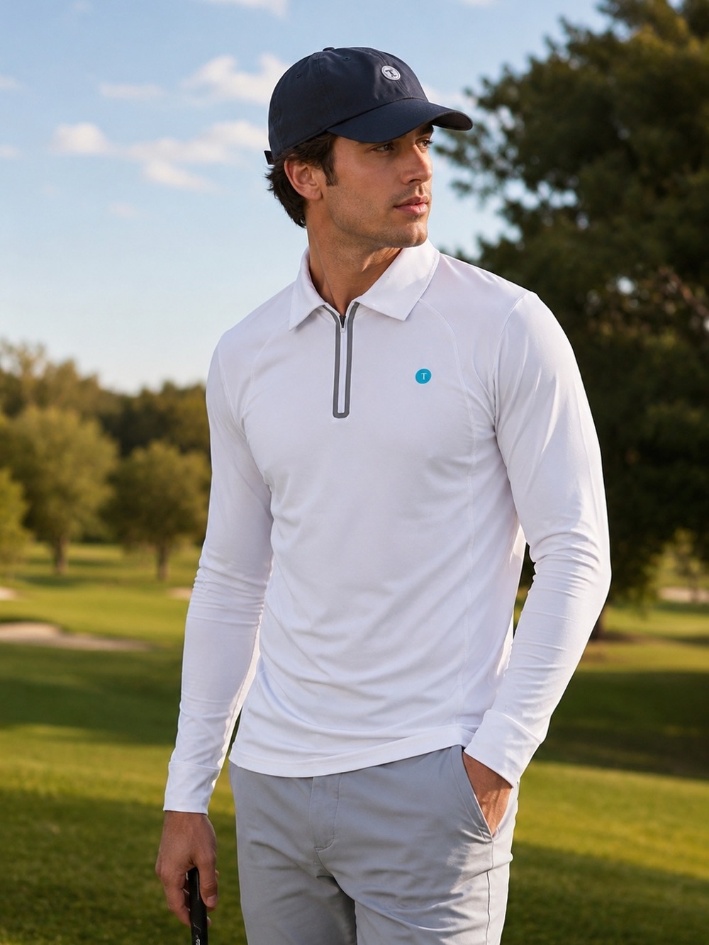 Coolibar Men’s Drive UV Golf Polo – Size XL White – Excellent Like-New Condition